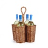 Dine al fresco on the patio or in the park. This willow basket set holds four bottles and has an easy-carry handle.
