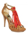 A pop of color. FALCHI by Falchi's Andi sandals feature bright tassels along the vamp. A flirty, fun time? Inevitable.