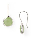 Coralia Leets has refined daytime jewelry by blending natural stones with elegantly simple construction. Here the designer combines chalcedony and sterling silver to create a pair of delicate drop earrings.