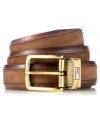 Add a little something extra to your dressed-up look with this Tommy Hilfiger leather/suede reversible belt.