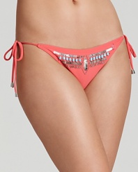 Nod to this season's global influences with this string bikini from French Connection. It's bold hue and beaded detailing are perfectly on trend, making this suit an exotic essential.