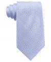 A fine stripe adds modern detail to this smooth silk tie from Nautica.