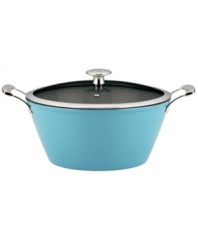 The benefits of being a lightweight-introducing famed chef Mario Batali's impossibly light cast iron casserole, a nonstick ceramic-based vessel that heats up evenly and quickly, reduces hot spots that burn food and works wonders on all cooktops. Limited lifetime warranty.