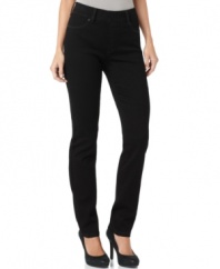 These jeggings from Not Your Daughter's Jeans lend on-trend style and comfort. Stretch denim fabric and a pull-on elastic waistband make these as comfy as leggings, while grommets and faux 4-pocket styling offer the look of jeans!