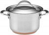 Anolon Nouvelle Copper Stainless Steel 3-1/2-Quart Covered Saucepot