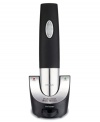 Why wait for wine? Waring's ingenious and elegant cordless corkscrew--replete with brushed stainless steel accents--automatically pulls the cork and readies the wine for serving in just seconds. One-year warranty. Model W050.