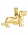 Honor your favorite breed. This shiny charm features an intricately-carved long-haired dachshund in 14k gold. Chain not included. Approximate length: 3/5 inch. Approximate width: 7/10 inch.