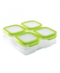 So much more in store! Ideal for storing, freezing, heating and serving baby food, each 4-ounce container features an airtight, watertight, leak-proof seal that keeps mess out of the picture. Perfect for the baby on the go, this set features clearly-marked measurements for easy portion control.