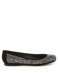 Stuart Weitzman adds an unforgettable dose of shine to beyond-basic ballet flats, with special sparkle thanks to beaded uppers.