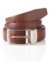 With a reversible design, this Nautica leather belt keeps it simple.