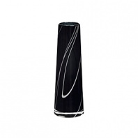 Kosta Boda offers this elegant vase in bold black with a swirling pattern of white lines, an opulent accent inspired by the city of Barcelona.