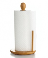 Keep paper towels away from wet surfaces but still within reach with this bamboo paper towel holder from Lipper International.