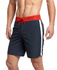 These swim trunks from Hugo Boss are a simple style staple for your poolside look.