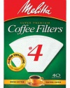 Melitta Cone Paper Coffee Filters, No. 4 White