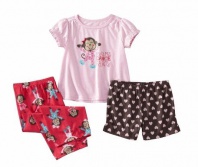 JUST ONE YOU By Carters Girls 3-Piece Pajama Set - Monkey (2T)