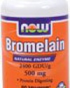 NOW Foods Bromelain 500 mg VCaps, 60 ct