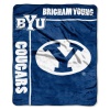 NCAA Brigham Young Cougars 50-Inch-by-60-Inch Raschel Plush Throw School Spirit Design