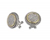 Designer Inspired Round Cable Pave Earrings