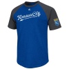 MLB Kansas City Royals Big Leaguer Fashion Crew Neck Ringer T-Shirt, Royal Heather/Charcoal Heather