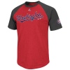 MLB Washington Nationals Big Leaguer Fashion Crew Neck Ringer T-Shirt, Red Pepper Heather/Charcoal Heather