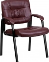 Flash Furniture BT-1404-BURG-GG Burgundy Leather Guest/Reception Chair with Black Frame Finish