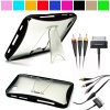 Premium TPU Hard Crystal Case Cover with Kickstand for Samsung Galaxy Tab 7 inch LCD Display Screen Wifi 3G Samsung Galaxy Tablet P1000 + OEM Samsung Composite Stereo Video AV Cable for Samsung Galaxy Tab