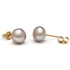 Pair of 8.0-9.0 mm, Button-Shape, Lavender Freshwater Pearl Stud Earrings