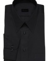 Modern Men's Cotton Business Dress Shirt Wrinkle Free Poplin Long Sleeve Black