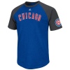 MLB Chicago Cubs Big Leaguer Fashion Crew Neck Ringer T-Shirt, Royal Heather/Charcoal Heather
