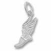 Rembrandt Charms, Winged Shoe Charm in Solid Sterling Silver or Gold, Engravable