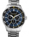 Nautica Men's N15017G NCS 600 Silver Stainless Steel Bracelet and Case with Blue Dial Watch