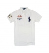 Polo Ralph Lauren Men Custom Fit Big Pony Track & Field Polo T-Shirt - USA (M, White)