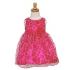 Joe Ella Dark Pink Dress Size 24M Baby Girl Dot Easter Spring Organza
