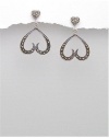 Heart Marcasite Earrings In 92.5 Sterling Silver