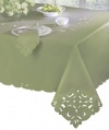 Homewear Cutwork and Embroidery 70-Inch Round Tablecloth, Sage