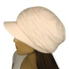 Angora Blend Crocheted Knit Beanie Visor Cap Hat