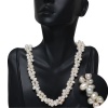 Amazing White Double Twist Freshwater Pearl Necklace 18 Pearls:6-7mm
