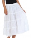 Sakkas Mid Length Cotton Peasant Boho Gypsy Skirt