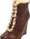Juicy Couture Women's Candid Wedge Bootie, Brown, 9.5 M US