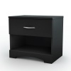 South Shore Furniture Step One Collection Night Stand, Pure Black