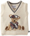 Hartstrings Baby-girls Newborn V -Neck Sweater Vest, Oatmeal, 6-9 Months