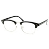 Vintage Inspired Classic Half Frame Wayfarers Clear Lens Glasses