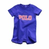 Polo By Ralph Lauren Infant Boy's One-Z Jersey Polo Shortall Layette (6 Months, Royal Blue)