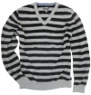Kenneth Cole Reaction Mens Striped Pullover V-Neck Sweater