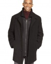 Ralph Lauren Mens Black Overcoat 44 R 44R Coat 3-Buttons Duane Quilt Lined