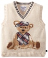 Hartstrings Baby-boys Infant V-Neck Sweater Vest, Oatmeal, 18 Months