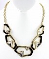 Bar III Necklace, 18 Gold-Tone Black Crystal Geometric Link Necklace