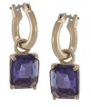 Carolee Earrings, Gold-Tone Purple Epoxy Stone Hoop Earrings