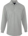 Tri-Mountain Men's Big and Tall Long Sleeve Pique Pocketed Polo Golf Shirt