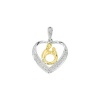 CleverEve 2014 Designer Series 18K Yellow Gold Plating Sterling Silver Heart Shaped Mother & Child Pendant 20.50mm